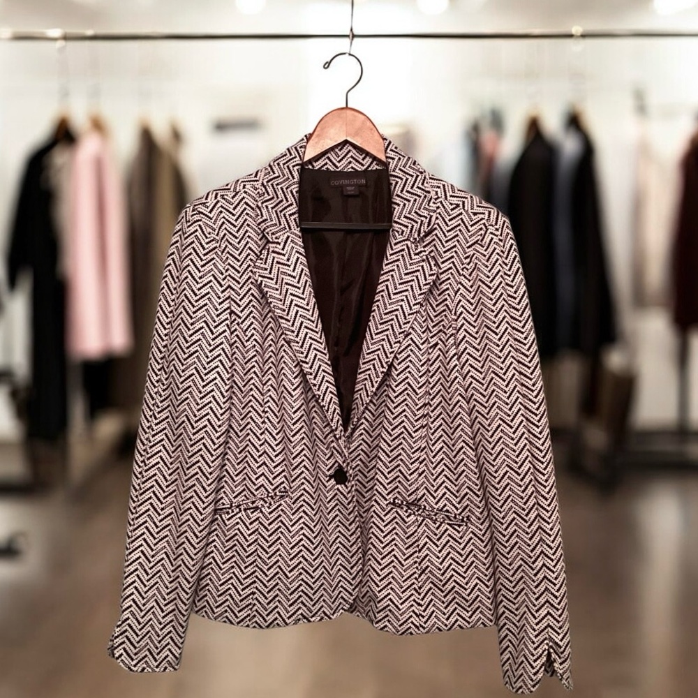 NWOT-Herringbone Lined Blazer-Covington-Size XL